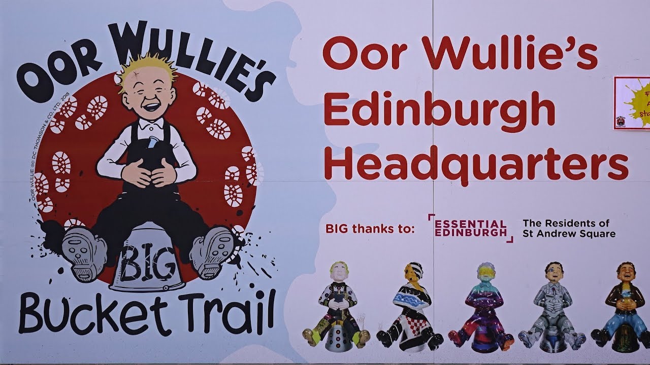 Edinburgh's Oor Wullie's Bucket Trail Statues gathered in St Andrew