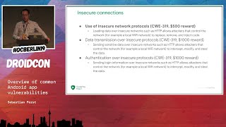 Overview of common Android app vulnerabilities