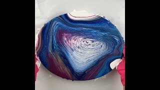 FLUID ART Tree Ring Acrylic Pouring with a Split Sectioned Cup