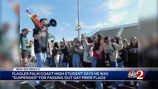 Florida student says he was suspended for passing out Pride flags for 'Don't Say Gay' walkout