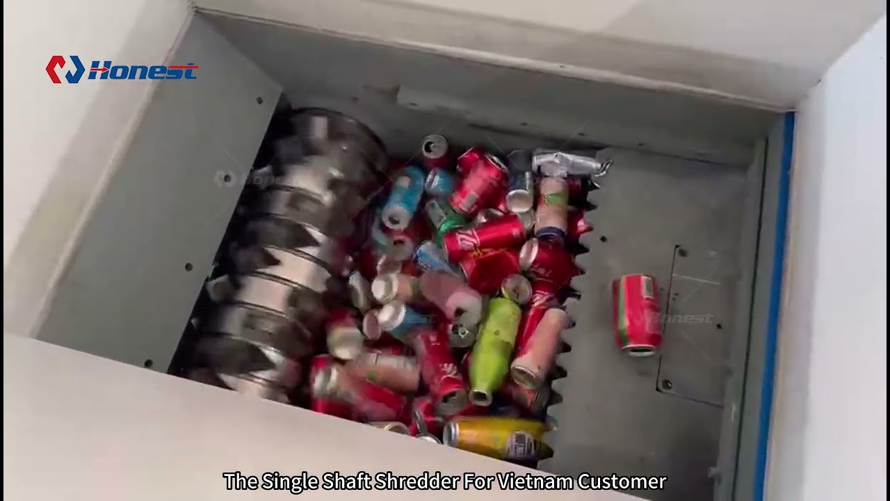 Single Shaft Shredder For Scrap Alumnum Shred And Recycling - Aluminum Shredder Recycling Machine.