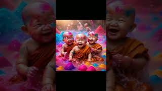 Little Mong Playing Holi L Mong Image