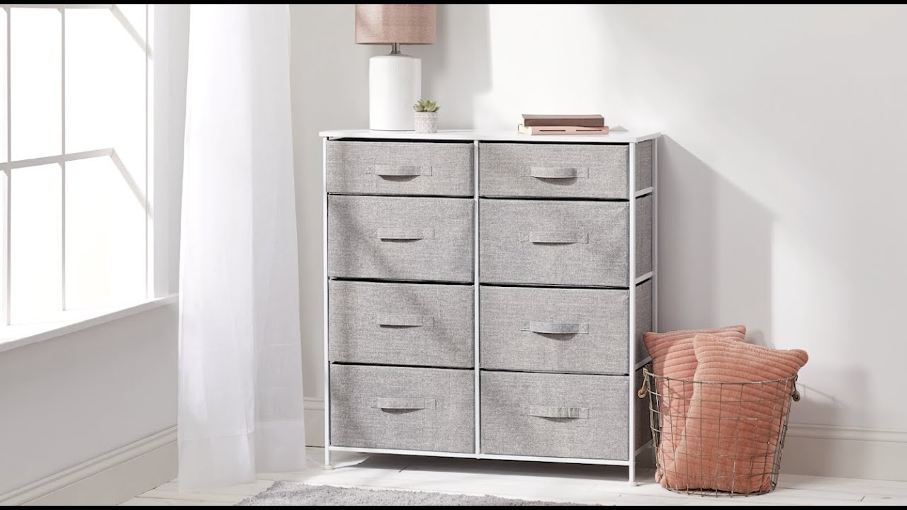 mDesign Narrow 8 Drawer Furniture Storage Organizer Dresser Unit