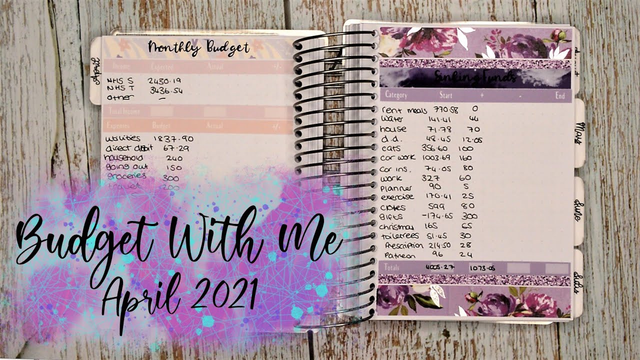 Budget With Me ✿ Functional Flexi Planner ✿ Tilly Journals ✿ Colourful and Co. ✿ April 2021