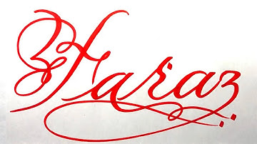 Faraz Name Signature Calligraphy Status | How to write with Cut Maker  #calligraphy #cursive