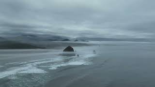 The Goonies Rock 4K. Haystack Rock In Oregon.