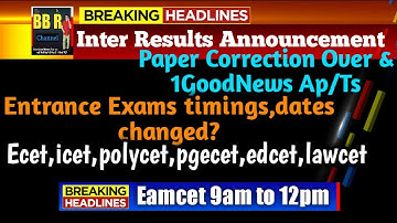 All Cet Entrance exams Dates and timings changed Ap/Ts 2020 | Polycet,Ecet,Eamcet | Inter results