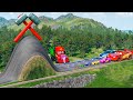 Big &amp; Small McQueen &amp; Police Car vs Zombie Mack, Giant Bulge &amp; Hammer Downhill Race – BeamNG.drive