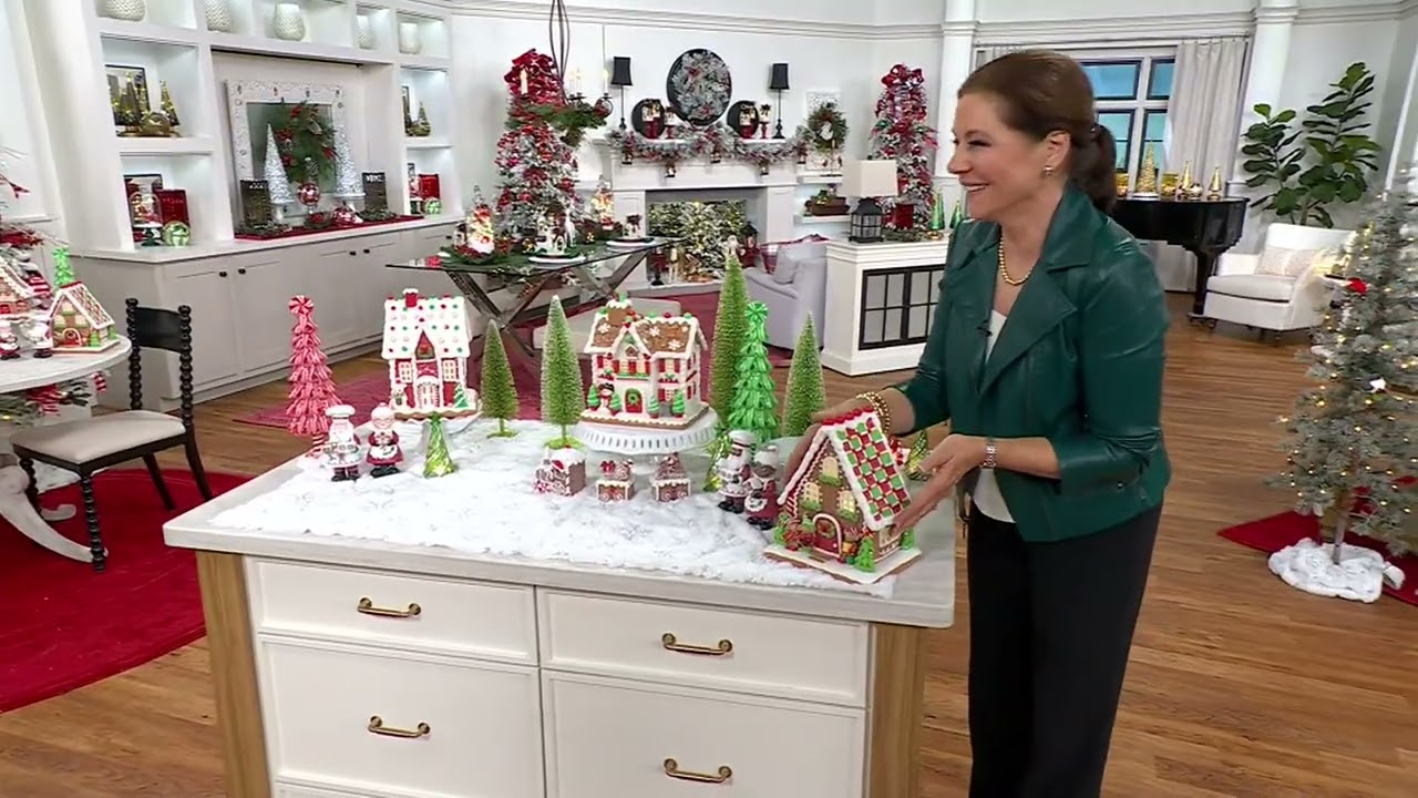 Illuminated Gingerbread Cottage Collection by Valerie on QVC