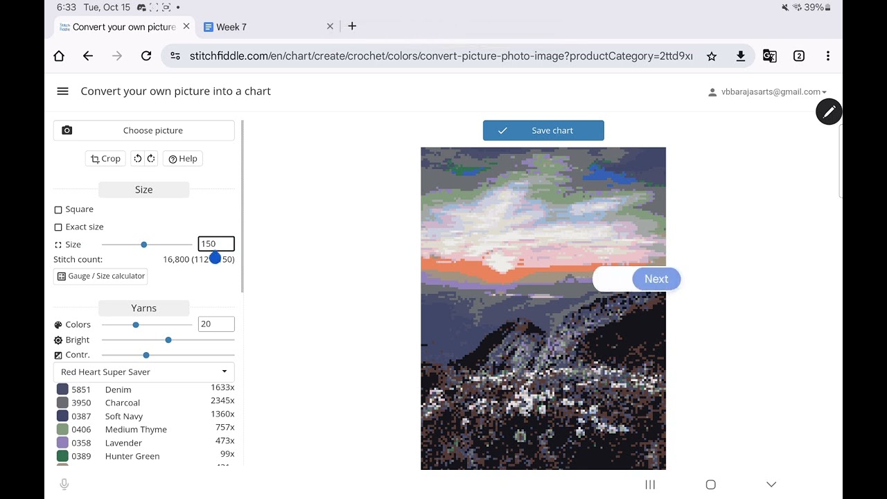 Stitch Fiddle: Using a Photo