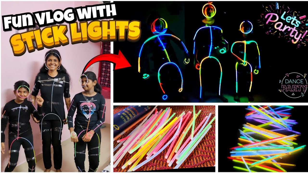 Glow Stick Dance Tamil fun |Glowing Sticks at Night |Glow in the Dark Shapes Dance| Glow stick light