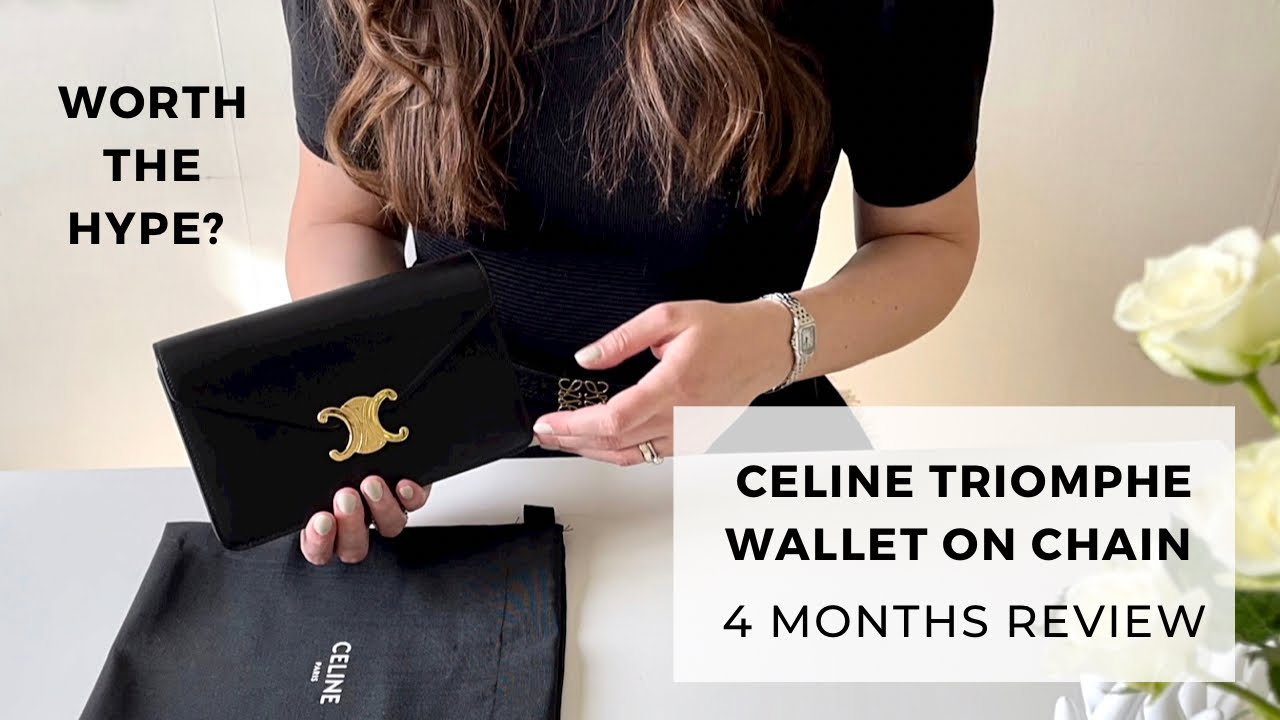 celine triomphe wallet on chain