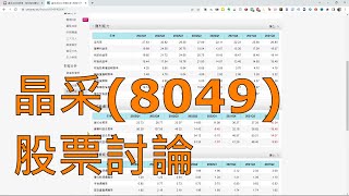 看到「晶采(8049)」這檔股票在CMONEY的股市爆料同學會有人討論，我們來快速看看它的財報數據吧！