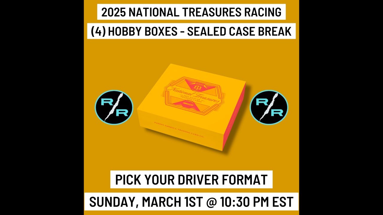 2025 Panini National Treasures Racing 1 Hobby Case Break Sunday 3/1 @ 10:30 PM EST