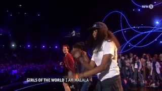 Support the malala fund here:
https://www.stayclassy.org/checkout/donation?eid=25976 and on itunes
https://itunes.apple.com/album/i-am-malala-single/id...