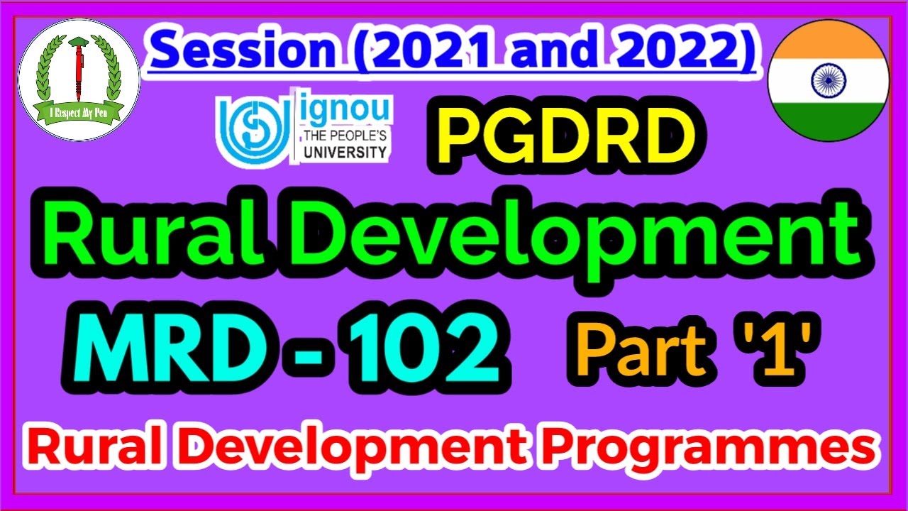 MRD 102 Solved Assignment 2021-22 IGNOU Rural Development Programmes PGDRD Post Graduate Diploma P-1