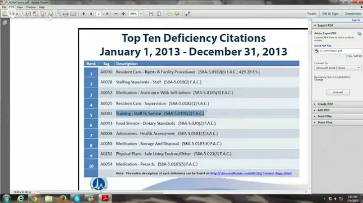 ALF Training Webinar 4: AHCA ALF Joint Training 2015