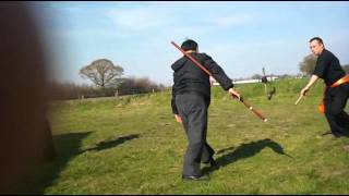 Sifu Teddy Lai teaching the staff of Tit Hau Moon Iron monkey gate in Belgium