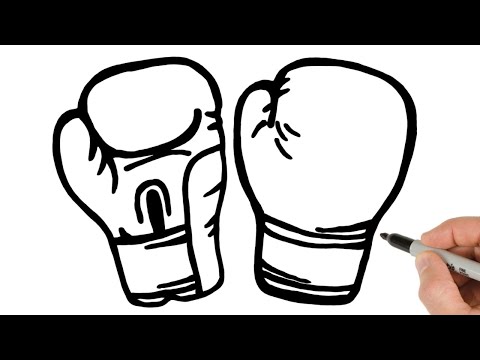 How to Draw Boxing Gloves | Easy Sport Stuff Drawings