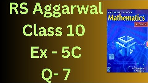 RS  Aggarwal Class 10 Maths | Chapter 5 Exercise 5C  Question 7 | Arithmetic Progression