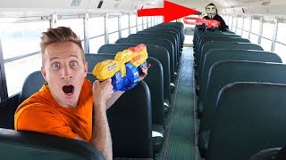 Nerf Battle vs The Hacker on Abandoned School Bus Project Zorgo must be stopped! Mystery spy mission