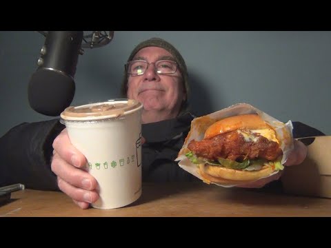 ASMR Trying the New Shake Shack Buffalo Chicken Sandwich