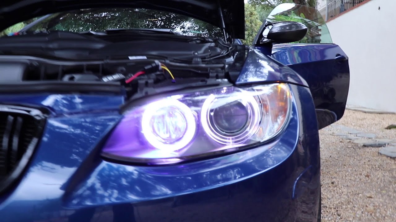 LUX H8 V6 ADJUSTABLE WHITE ANGEL EYES INSTALL // E92 M3 YouTube