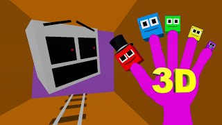 Finger Family Crazy Train Family | Finger Family Rhymes For Children in 3D