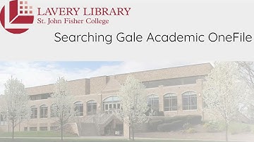 Lavery Library - Searching Gale Academic OneFile