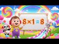 "Learn 8 Times Table | 8×1=8 | Fun Baby Math with Panda, Bunny &amp; Bird 🐼🐰🐦✨ | Coco Tales World"