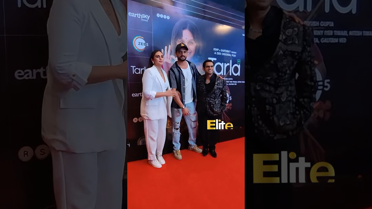 Huma Qureshi with Zaheer Iqbal and Sharib Hashmi at Tarla movie screening !!