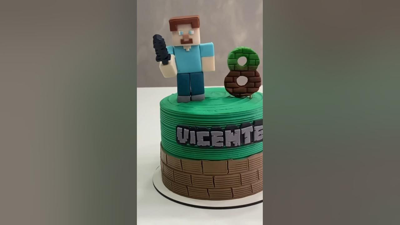 Decorando Um Bolo Retangular 40 Fatias MINECRAFT. #aniversário  #distribuindoalegriaemformadedoce 