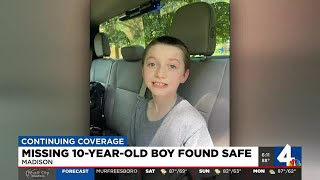 Missing 10-year-old boy found safe