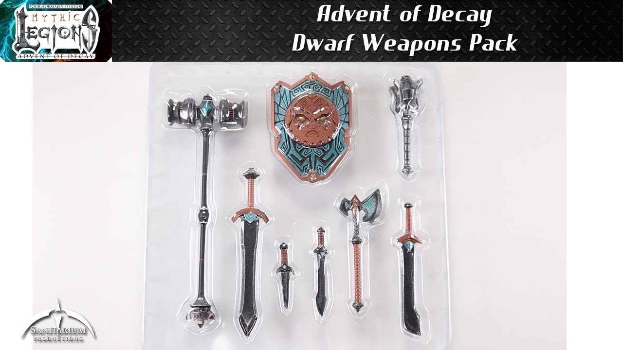 Mythic Legions Advent of Decay Dwarf Weapons Pack Accessory Set Unboxing and Review