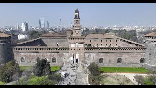 Castello Sforzesco, #Milan, #Italy, #Spring #2023 #Landscape, #5K #Drone #Mavic3