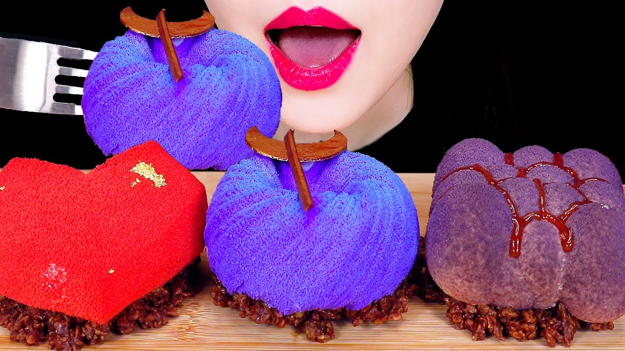 ASMR MOUSSE CAKE 무스케이크 먹방 咀嚼音 ムースケーキ moose kue tart เค้กมูส 音フェチ EATING SOUNDS MUKBANG