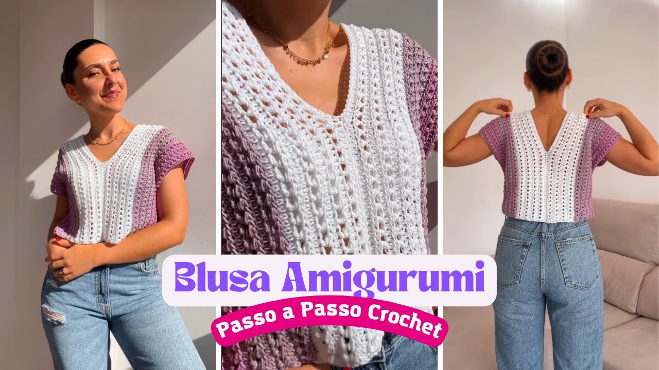BLUSA FÁCIL PARA INICIANTES - PAP CROCHÊ - Meio ponto alto crochet