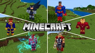 A melhor addon de SUPER-HERÓIS para o Minecraft PE 1.21+ | Bedrock addon
