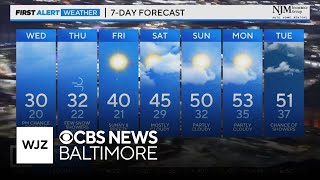 Colder temperatures overnight in Maryland