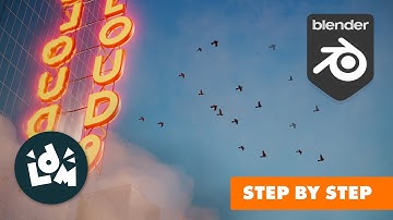 Step by step creating a flock of low poly birds in Blender