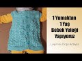 ✅💚Bir Yaş Bebekler İçin 1 Yumaktan Bebek Yeleği Nasıl Yapılır? ✅💚 Easy Baby Vest From a Ball Of Yarn