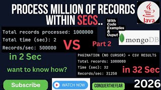 Spring Boot MongoDB Cursor vs Pagination | Process 1 Million Records in seconds (Performance Test)