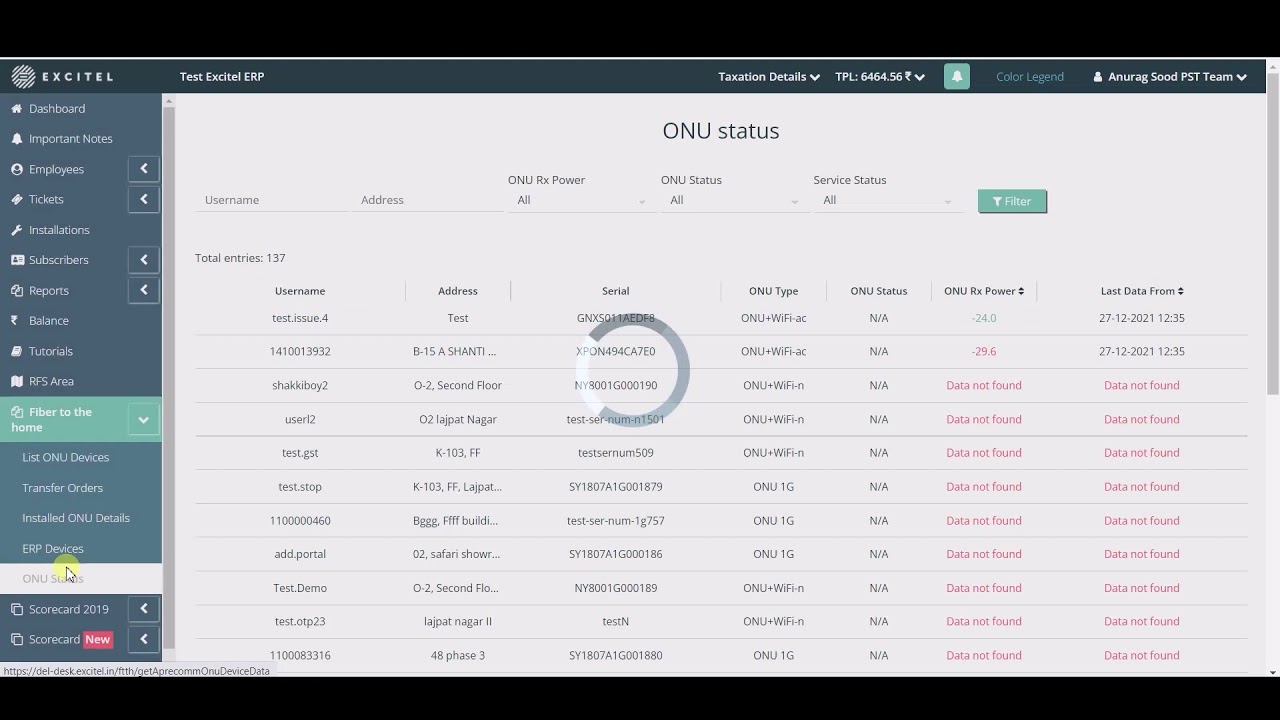 ONU Optical Power Monitoring