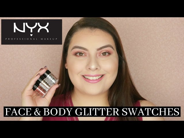 Express Pioner Fearless NYX Face & Body Glitter Swatches | sheilaberemakeup ♡ - YouTube