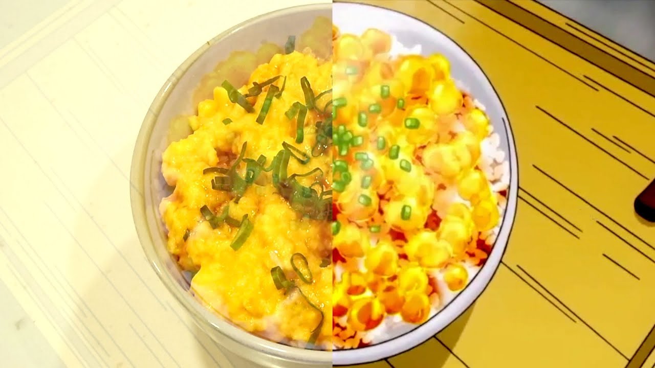 Food Wars Food Transforming Egg Rice 食戟のソーマ Anime Food Vs Real Life Side By Side Shokugekinosoma Youtube