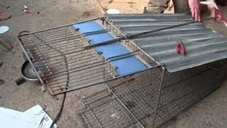 How to use an old salvaged shopping cart/trolley to make a homemade trap that actually works. The materials were entirely free and 