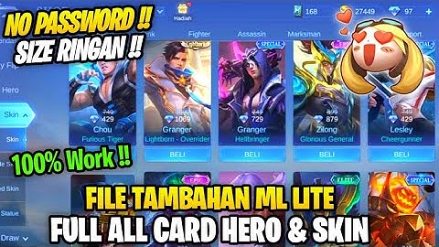 Data Open Full All Card Hero & Skin Terbaru Patch 515 | File Tambahan Ml Lite | Ml Lite | Mlbb Lite