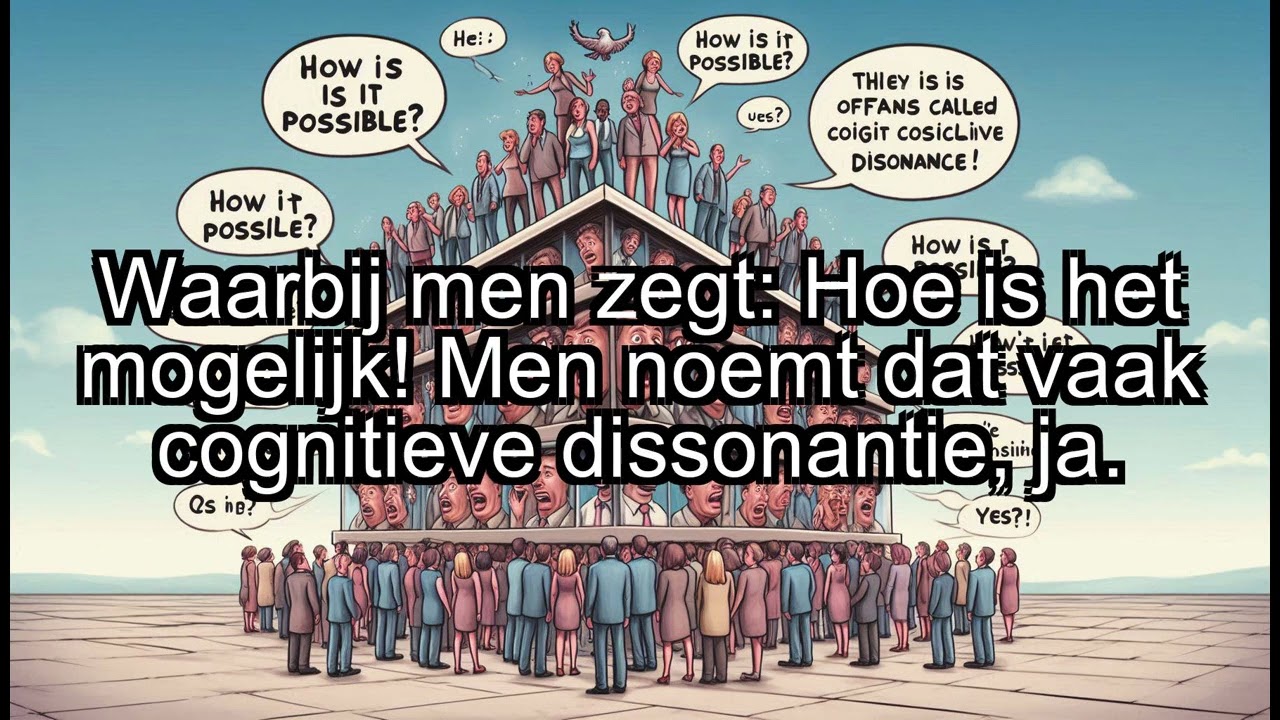 Say "Whereby people say, 'How is that possible?!'  People often call that cognitive ..." in Dutch!