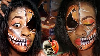 PUMPKIN SKULL MAKEUP TUTORIAL| HALLOWEEN MAKEUP LOOK 2020| SCARY PUMPKIN MAKEUP TUTORIAL Update