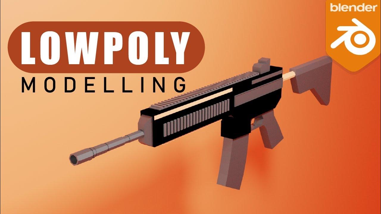 How to model low poly gun in Blender Tutorial for Beginners YouTube